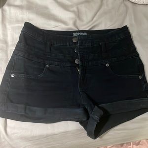 Black jean shorts